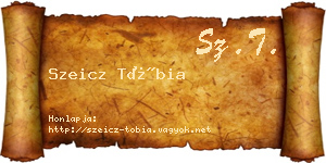 Szeicz Tóbia névjegykártya